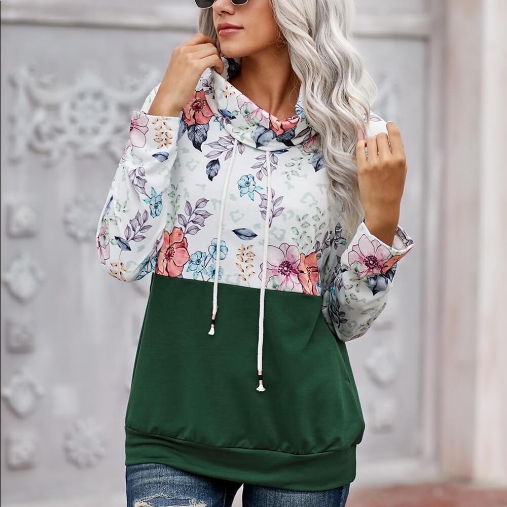 Super feminine pullover cowl neck sweater